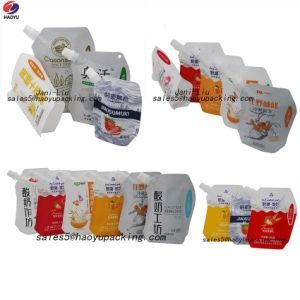 Food Packaging Plastic Printing Stand up Spout Pouch Alumium Foil Gusset Bag for Yogurt Water Juice Milk Beverage