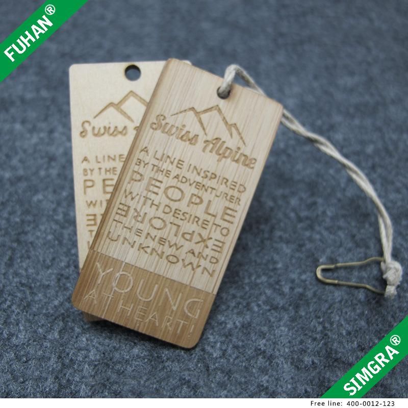 Customized Wooden Hangtag Eco-Friendly Die Cut Swing Tag