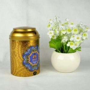 Gold Round Tea Tin/Recyclable Box Packaging Food/Metal Tin Box Wholesale