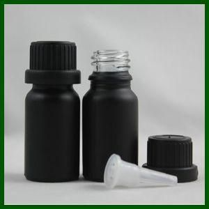 10ml Matte Black Essential Oil Glass Bottle with Plastic Cap