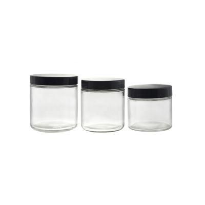 Food Grade Packaging 4oz 120ml Wide Mouth Empty Clear Glass Jar Custom