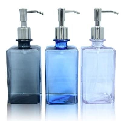650ml Body Care Plastic Square Cosmetic Bottle with Pump