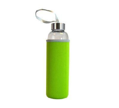 300ml 420ml 500ml 750ml Transparent Glass Mineral Pure Water Milk Juice Beverage Drinking Bottle with Carrying Loop Lids