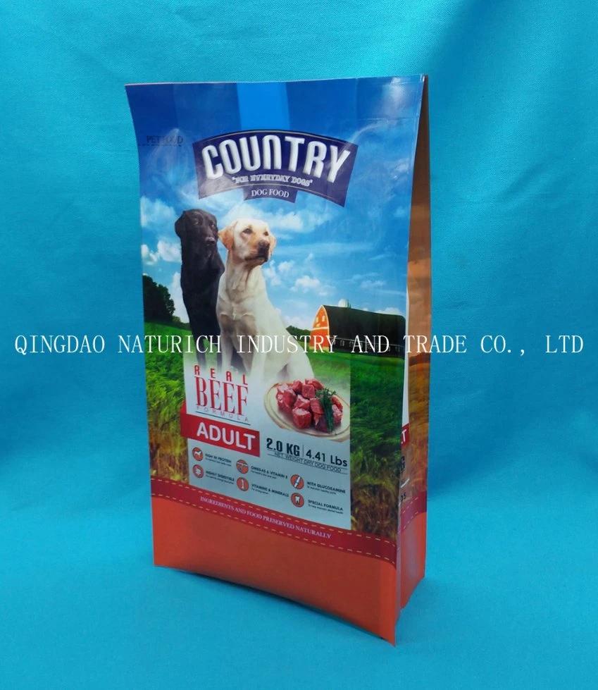 Printed Aluminum Foil Lined Plastic Block Bottom Pet Food Bag Packaging for Dog