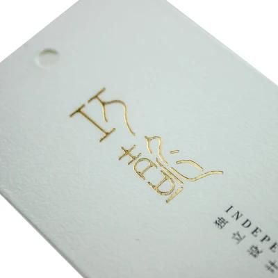 Gold Stamp Logo White Special Texture Paper Hang Tag