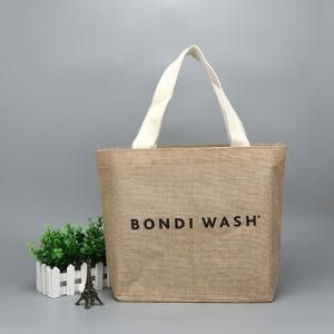 New Design Custom Logo Multi Colors White Waterproof Laminated Linen Jute Tote Shopping Bag