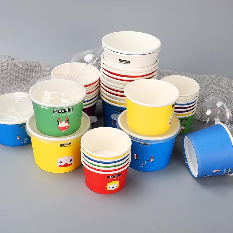 Customization Design Printed Bespoke Yogurt Paper Cups with Paper Lids