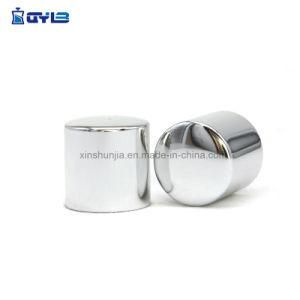 Customized Shiny Silver Aluminium Perfume Cap with Aluminum Collar and Pump