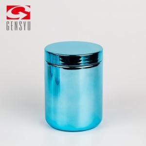 Best Selling 13oz 380ml Plastic HDPE Blue Chromed Container for Protein Powder