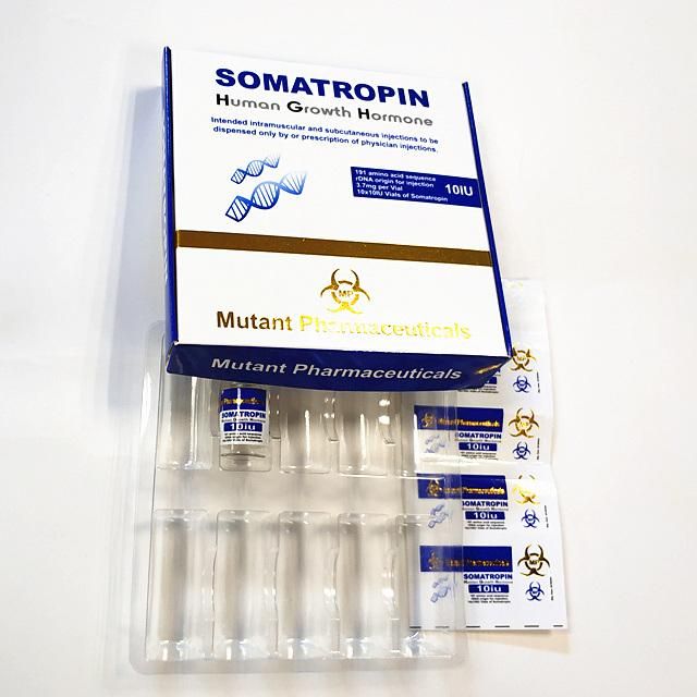 Custom Holographic Printing 10iu 12iu 15iu HGH 2ml Vials Paper Boxes for Somatropina Human Growth Hormone