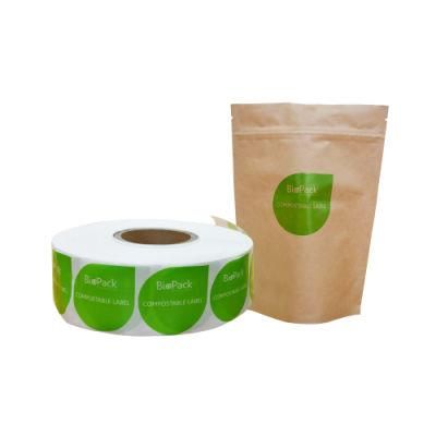 100% PLA Biodegradable Custom Accepted Sticker Label Manufacturer