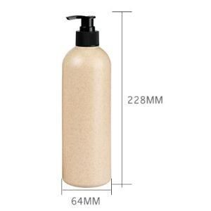 Large Volume 500ml Round Wheat Straw Bottle with Lotion Pump for Shampoo