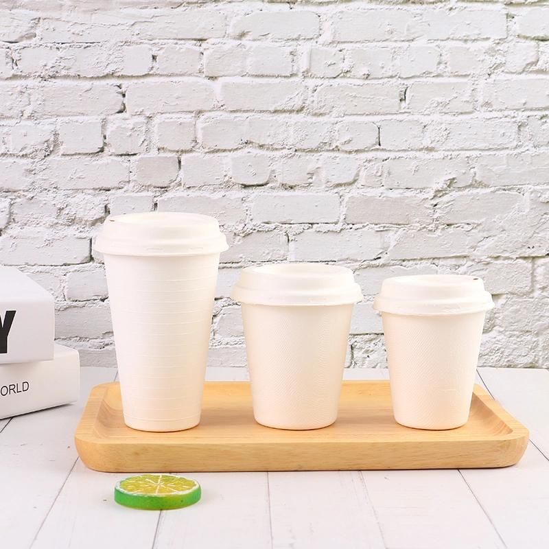 5% off Biodegradable/Compostable/Disposable Sugarcane/ Bagasse Coffee Cup with Sugarcane Lid 8/12/16oz