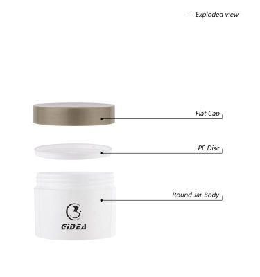 50g White Cylinder Plastic Body Cream Jar