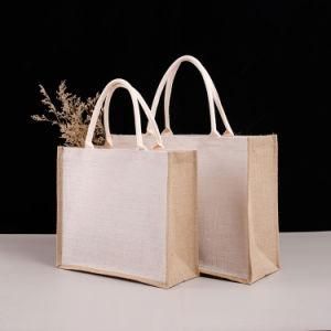 Eco Friendly Jute Bag OEM Customized Logo Many Colors Tote Shopping Bag