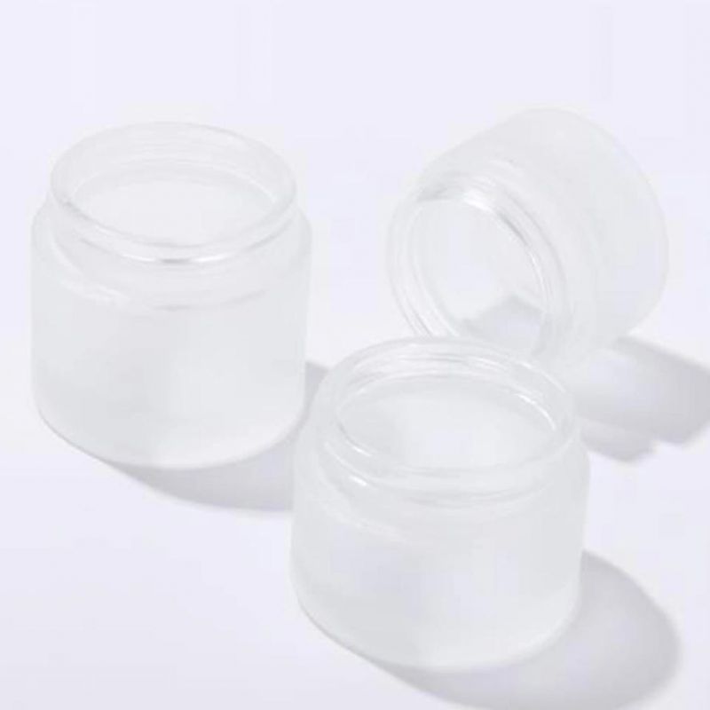 Recylable Frosted Glass Packaging 5g 10g 20g 50g 100g Cosmetic Container Glass Cream Jar with Bamboo Screw Cover