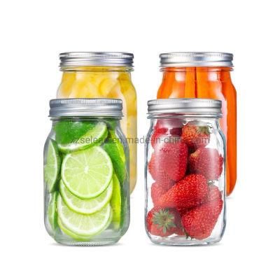 Wide Mouth Glass Mason Jars with Lids 16oz 32oz