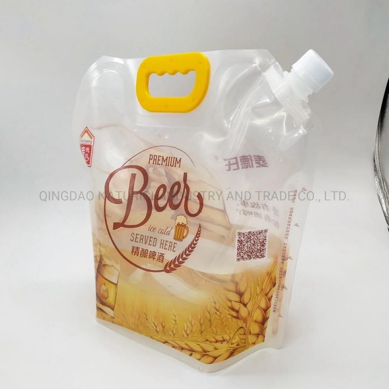 Plastic Liquid Beer Reusable Spout Beverage Pouch Bag for Drink Packaging