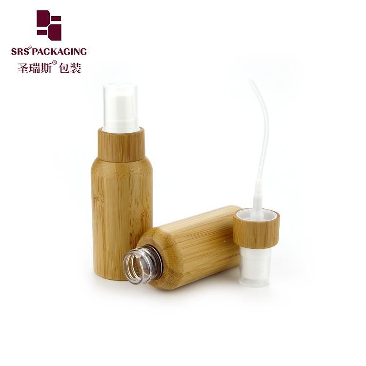 15g 30g 50g 80ml 100ml 120ml Cream Container Eco-friendly Bamboo Wooden Cap Acrylic Frost/Clear Glass Cosmetic Plastic Airless Pump Bottle/Jar