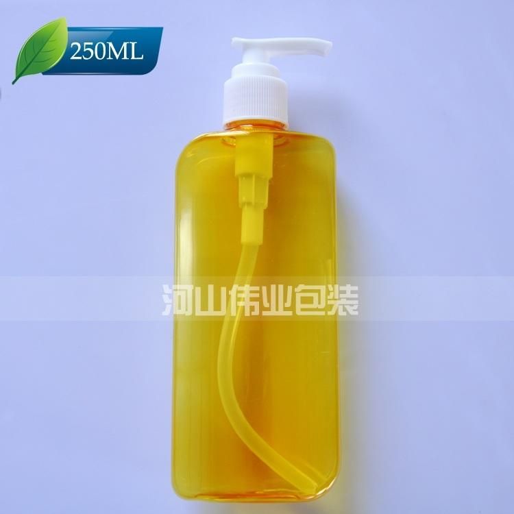 250ml Plastic Pet Flat Bottle for Shampoo