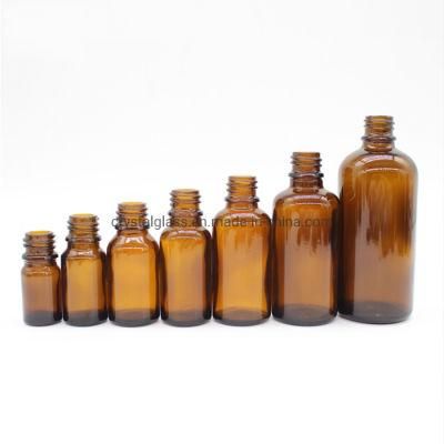 Amber Glass Essential Oil Bottle with Orifice Reducer Plug and Various Screw Cap