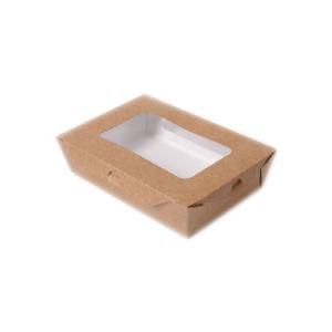 Disposable Food Packaging Lunch Box Container Take Away Kraft Paper Food Box with Window for Food