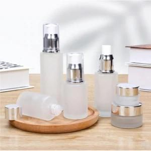 Luxury Glass Cosmetic Bottles and Jars for Cream 30g 50g 40ml 60ml 100ml 120ml Cosmetic Lotion Bottle Set Wholesale