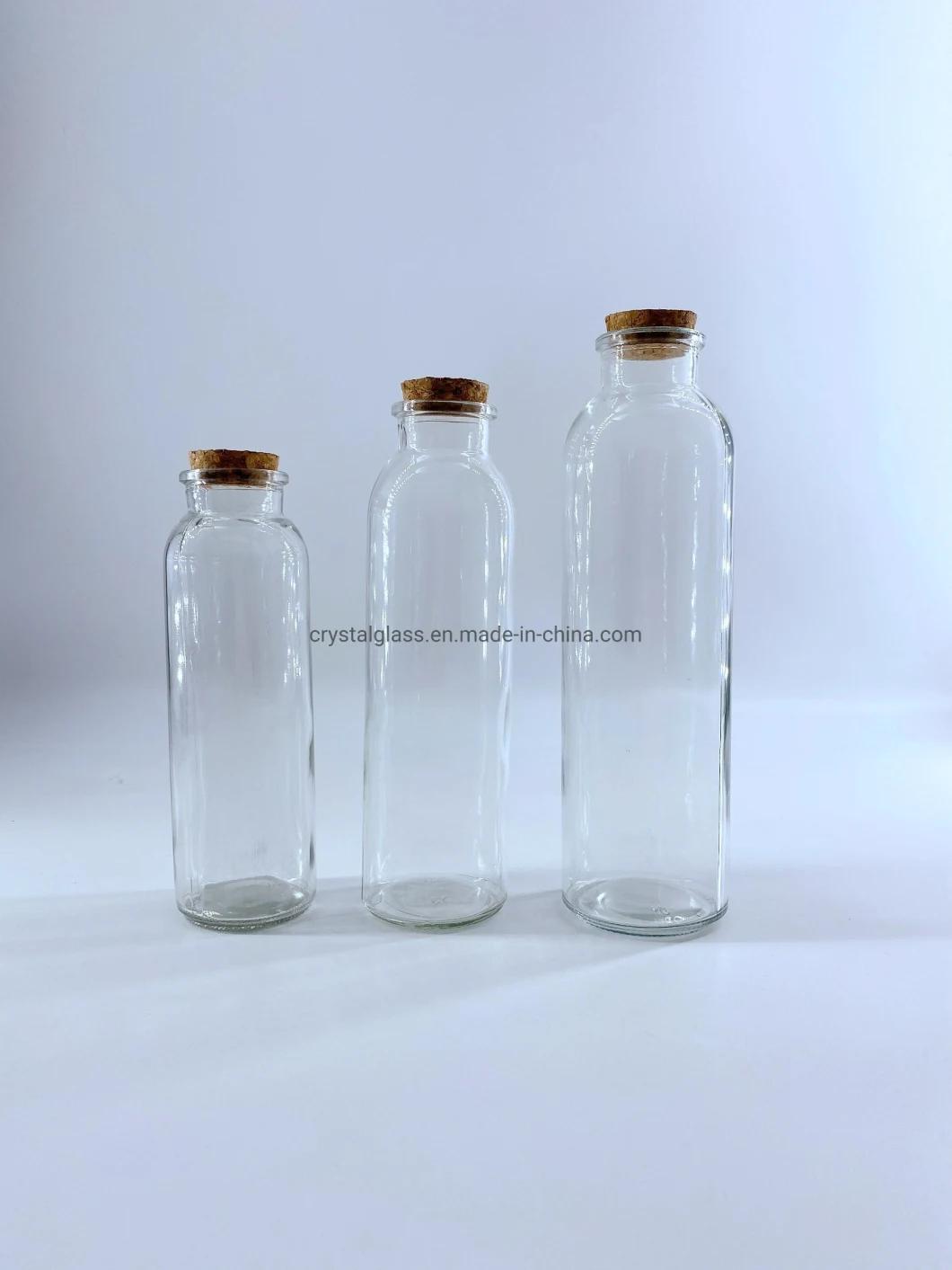 Cold Pressed Fresh Juice Glass Bottles with Cork 16oz