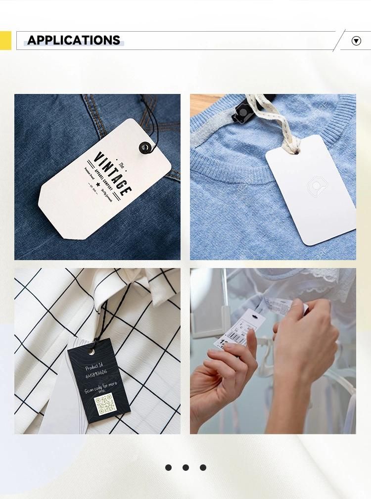 High Quality Luxury Thinken Paper Printed Hangtag Ffy Custom Logo Eco Friendly Colorful Label Tag for Cloth