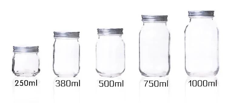 Clear Empty Airtight Food Container Glass Jam Cake Food Storage Mason Jars with Lids and Bands 10 Oz