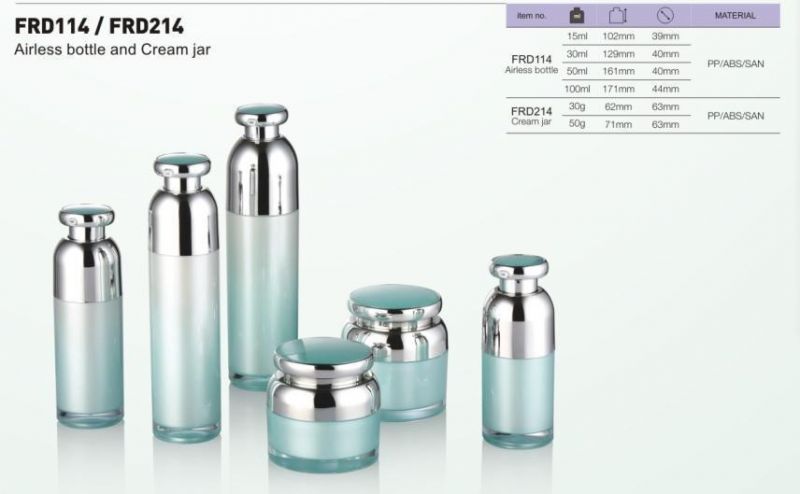 Luxury Cosmetic Packaging 15ml Airless Pump Bottle 15ml 30ml 50ml 100ml Plastic Lotion Bottle