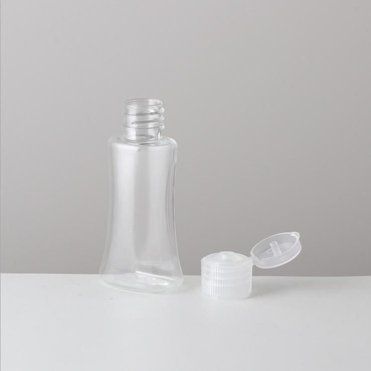 25ml 60ml 120ml Customized Waist Closing Bottle Pet Plastic Bottle with Flip Top Cap or Mist Spray Head