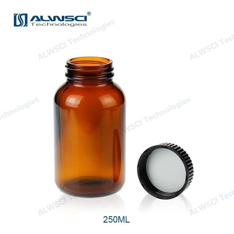 Alwsci Wide Mouth 250ml 45-400 Wide Mouth Amber Glass Bottle
