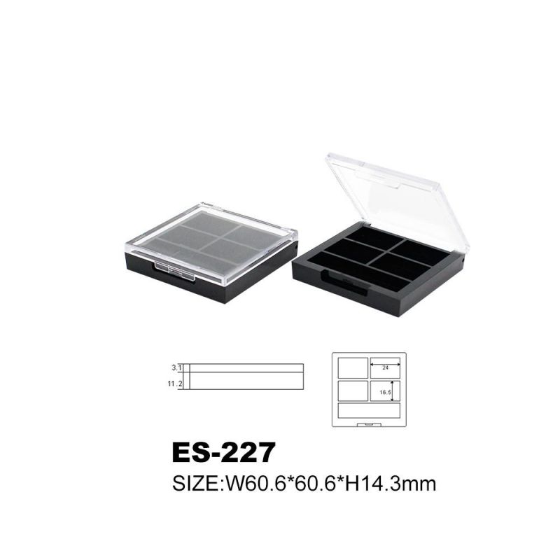 Square Black Compact Powder Case 4 Colors Compact Powder Packaging Pressed Case