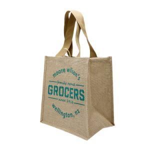 Custom Logo Jute Burlap Promotional Grocery Shopping Bag