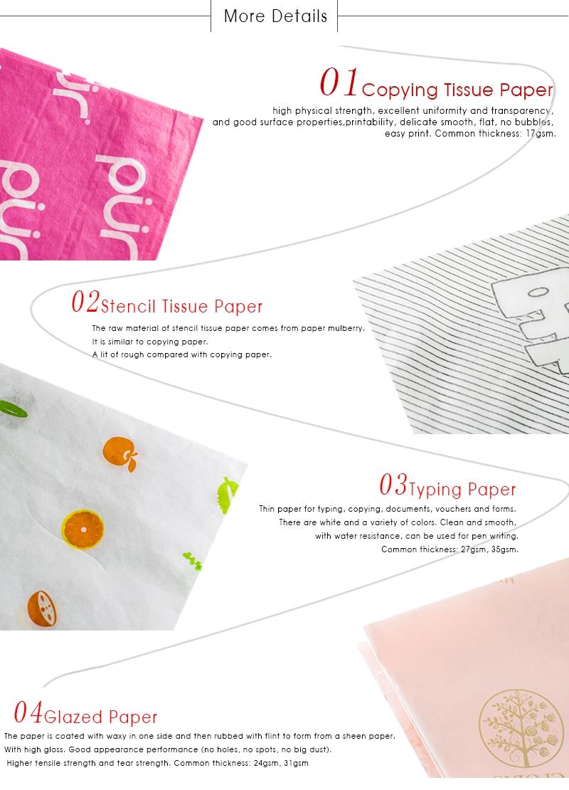 Wholesale Factory Environment Protection Printing Pink Tissue Paper