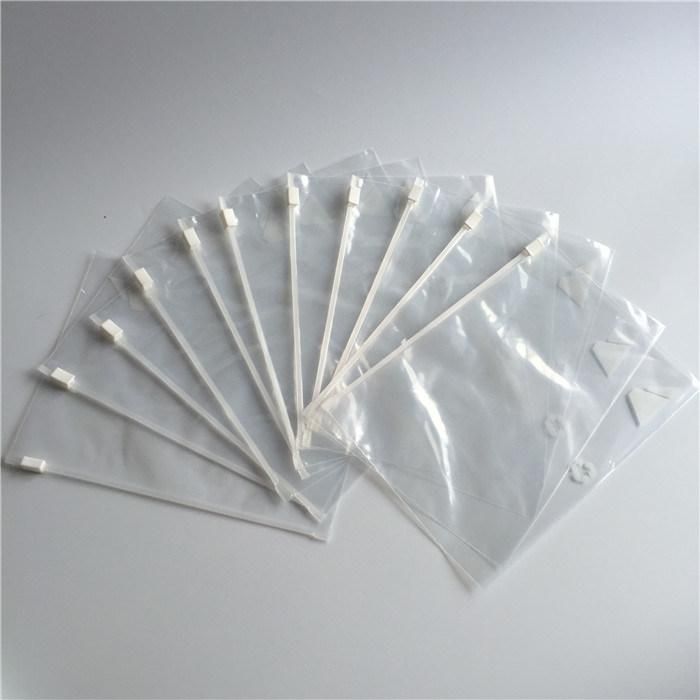 Hot Sale Transparent White Printing Edible Reusable Zip Lock Slider Bag with White Sliding Block