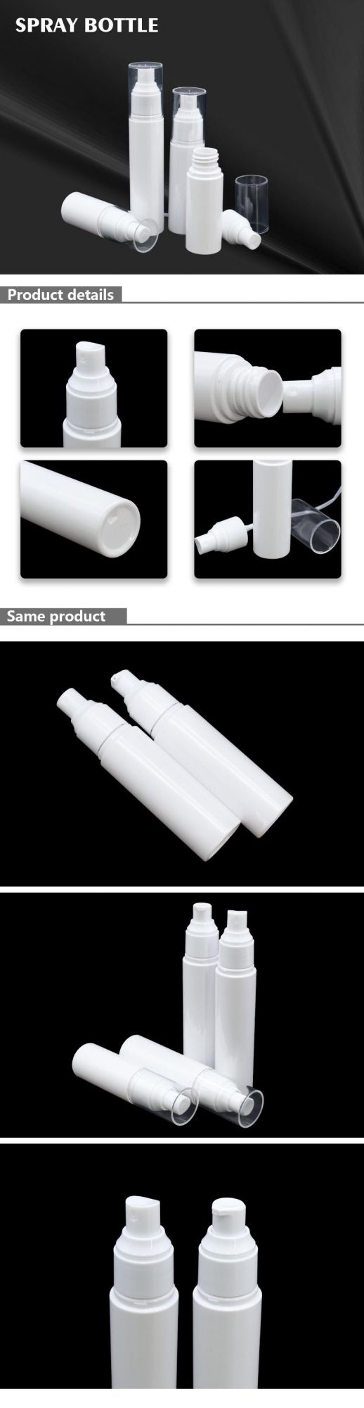 China Manufacturer Multiple Capacity Pet Cosmetic Packaging Empty Plastic Cylinder Spray and Lottion Bottle