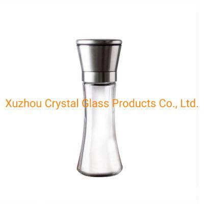 Wholesale 200ml Kitchen Salt Spice Bottle Glass Grinder Bottle with Manual Mills