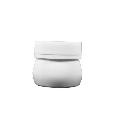 in Stock Luxury White Cosmetic Cream Jar Wholesale Pet Frosted High End Wide Mouth Jars