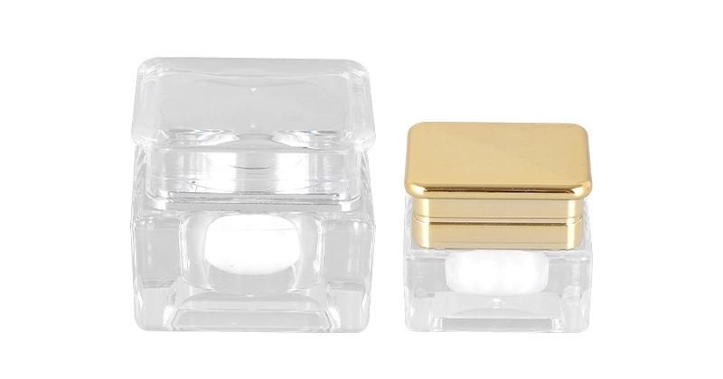 5g 10g Korean Style Empty Elegant Square Acrylic Plastic Jar for Skin Care