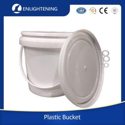 5 Gallon Food Grade White Plastic Bucket with Handle &amp; Lid