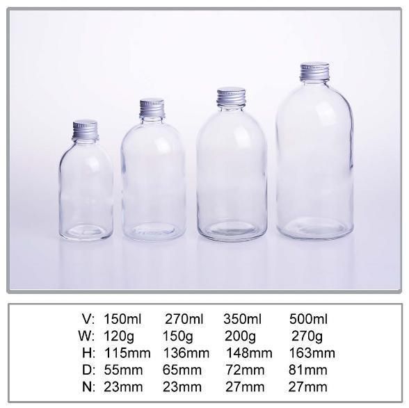 300ml 500ml Reusable Clear Amber Blue Hand Wash Hand Lotion Glass Bottles with Pump Dispenser