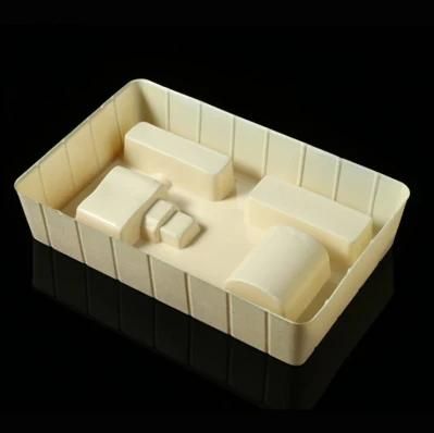 White Plastic Compartments Flocking Tray for OEM/ODM Packaging