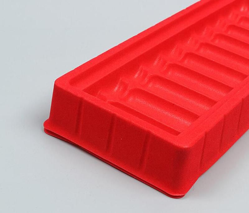 Customized Red Flocking Plastic Packing Ampoule Tray for Medical