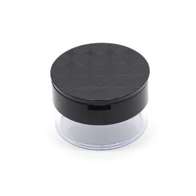 Empty Round Transparent Loose Powder Case with Flip Cap Customized Clear Makup Powder Container with Mirror