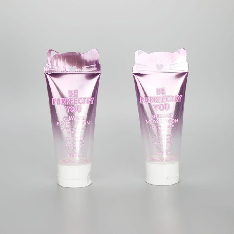 Gradient Clear Purple Plastic Cosmetic Body Lotion Cream Packaging Tube