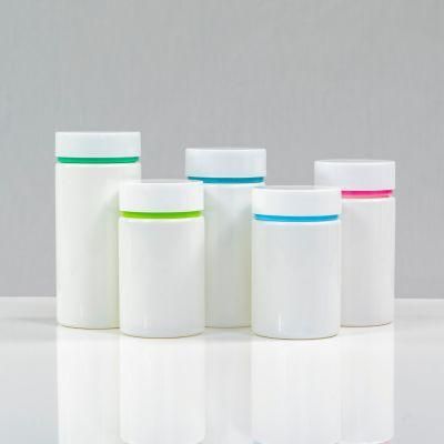 Hot Sale Pet Cylinder Shaped 100ml Double Cap Tablet Plastic Packaging Bottlemd-522