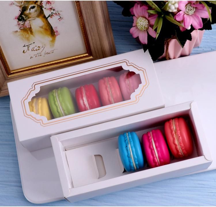 Wholesale Custom 10 Unites Macaron Container Box for Macaron Food Takeaway Packaging Paper Box
