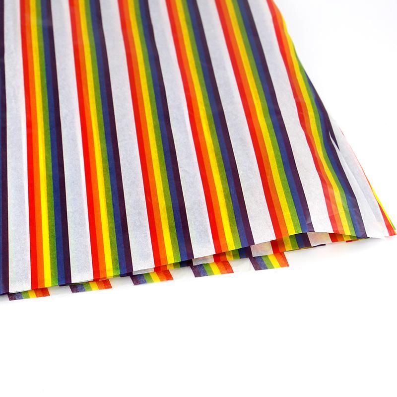 Custom Rainbow Full 4 Colors Print 17GSM Wrapping Tissue Paper